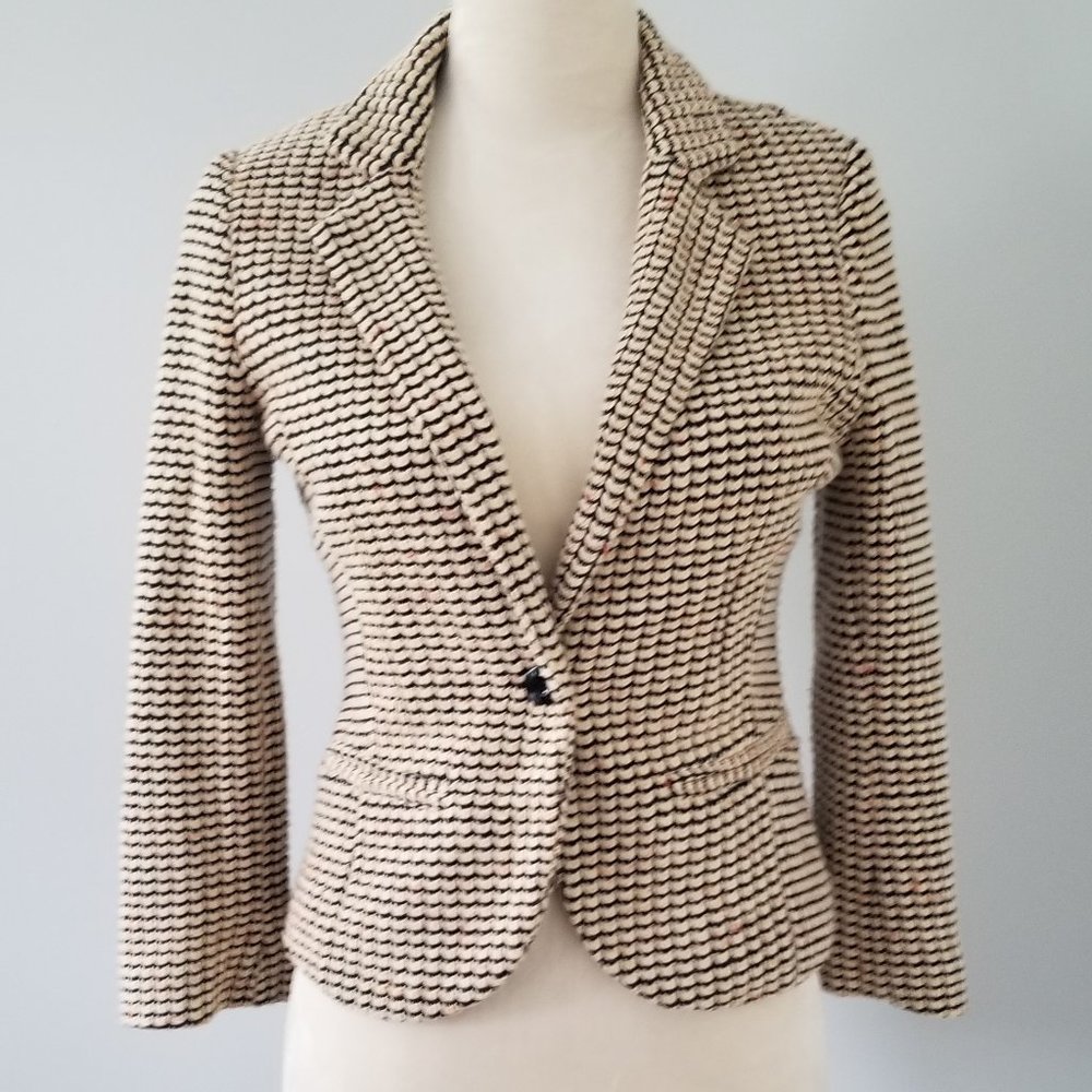 Anthropologie - Cartonnier Tasmin Tweed Blazer, Black & Cream